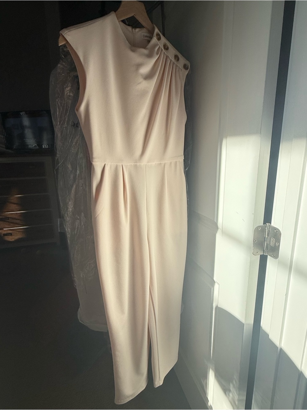 Calvin Klein Soft Blush Sleeveless Jumpsuit